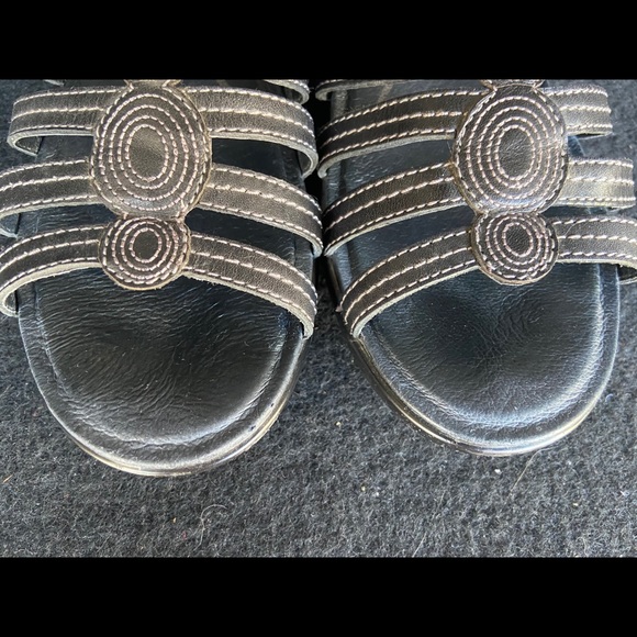 Dansko Drea Black Leather Sandals Ortho 40 - Picture 4 of 16